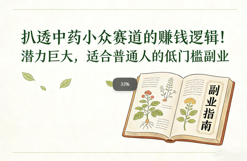 扒透中药小众赛道的賺米逻辑，潜力巨大，适合普通人的低门槛副业-亿佰盟网