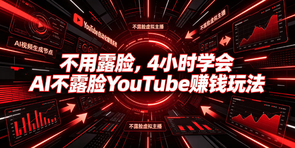 不用露脸，4小时学会AI不露脸YouTube賺钱玩法【原创双语字幕】-亿起创业网-副业兼职月入过万-自媒体、引流推广、网赚项目、短视频、技术教程等创业项目资源