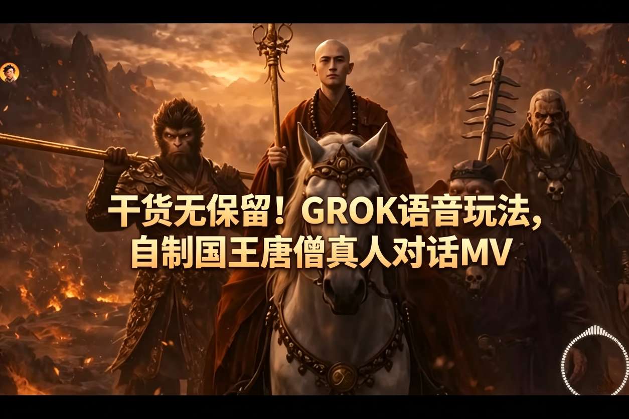 干货无保留！GROK语音玩法，自制国王唐僧真人对话MV-亿起创业网-副业兼职月入过万-自媒体、引流推广、网赚项目、短视频、技术教程等创业项目资源