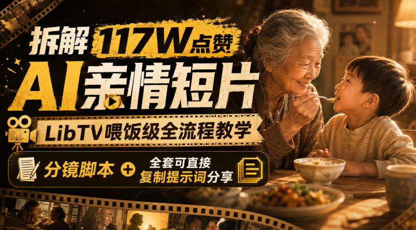 拆解117W点赞AI亲情短片，LibTV喂饭级全流程教学，分镜脚本+全套可直接复制提示词分享-亿起创业网-副业兼职月入过万-自媒体、引流推广、网赚项目、短视频、技术教程等创业项目资源