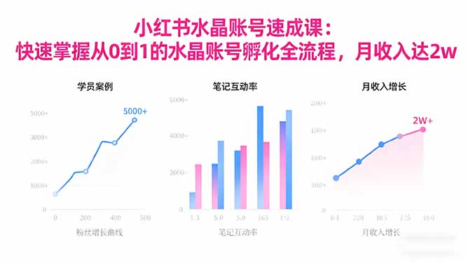 2025小红书水晶账号速成课：快速掌握从0-1水晶账号孵化全流程，月收入达2w-亿佰盟网