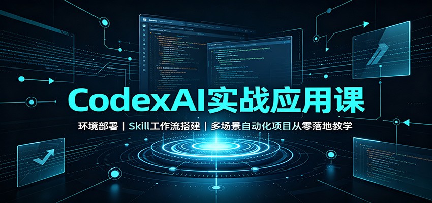 CodexAI实战应用课:环境部署Skill工作流搭建,多场景自动化项目从零落地教学-亿起创业网-副业兼职月入过万-自媒体、引流推广、网赚项目、短视频、技术教程等创业项目资源