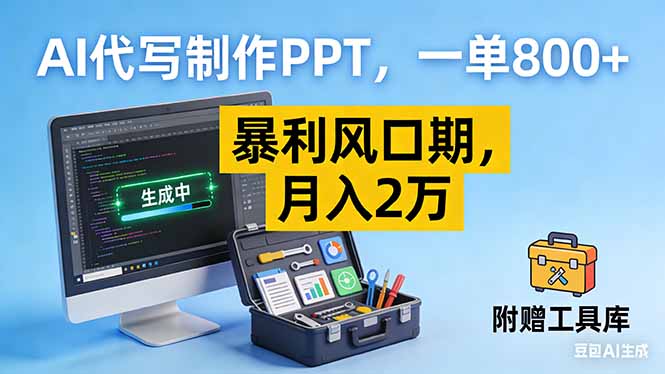 AI代写制作PPT，一单800+， 暴利风口期，月入2万【附工具】-亿佰盟网