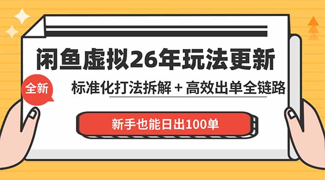 闲鱼虚拟从0到1系统化运营课程：标准化打法拆解 + 高效出单全链路教学，新手也能日出100单-亿起创业网-副业兼职月入过万-自媒体、引流推广、网赚项目、短视频、技术教程等创业项目资源