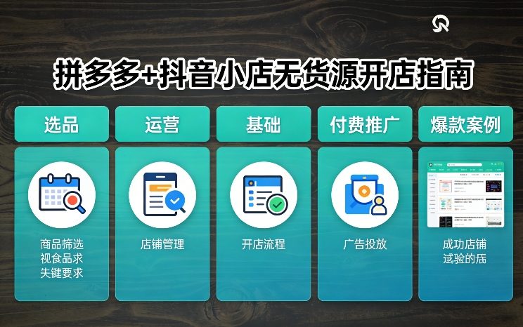 拼多多+抖音小店无货源开店，包括：选品、运营、基础、付费推广、爆款案例等(更新26年3月)-亿佰盟网