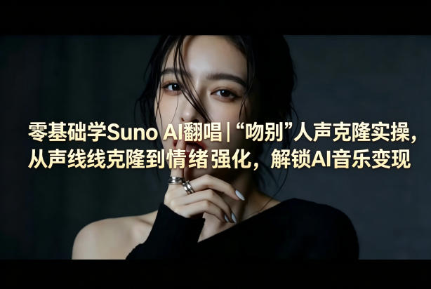 零基础学Suno AI翻唱｜《吻别》人声克隆实操，从声线克隆到情绪强化，解锁AI音乐变现-亿起创业网-副业兼职月入过万-自媒体、引流推广、网赚项目、短视频、技术教程等创业项目资源