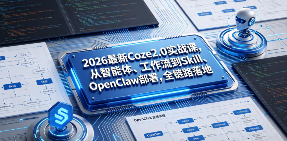2026最新Coze2.0实战课，从智能体、工作流到Skill、OpenClaw部署，全链路落地-亿起创业网-副业兼职月入过万-自媒体、引流推广、网赚项目、短视频、技术教程等创业项目资源