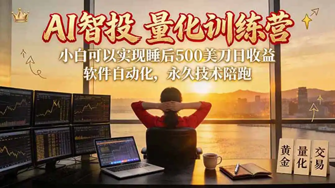 AI智投EA量化训练营【第三期】，多策略智投+防爆技术+趋势分析 ，轻松上手，矩阵放大，长期稳定。-亿起创业网-副业兼职月入过万-自媒体、引流推广、网赚项目、短视频、技术教程等创业项目资源