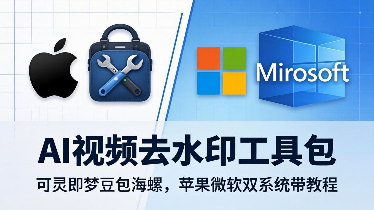 AI视频去水印工具包：可灵即梦豆包海螺，苹果微软双系统带教程-亿起创业网-副业兼职月入过万-自媒体、引流推广、网赚项目、短视频、技术教程等创业项目资源