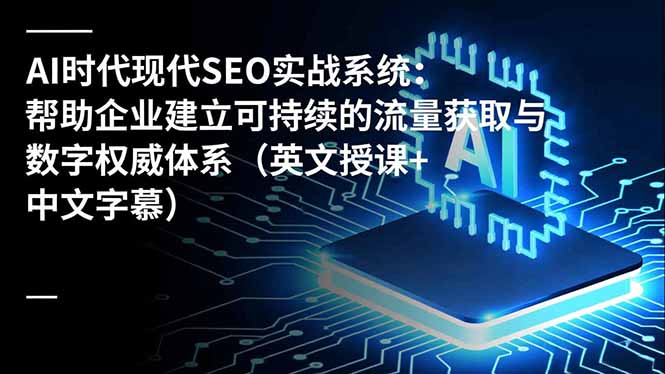 AI时代现代SEO实战系统：帮助企业建立可持续的流量获取与数字权威体系(英文授课+中文字幕-亿佰盟网