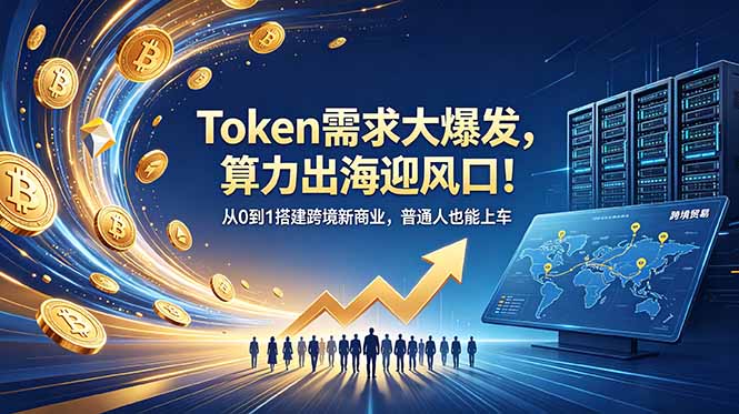 Token需求大爆发，算力出海迎风口！从0到1搭建跨境新商业，普通人也能上车-亿起创业网-副业兼职月入过万-自媒体、引流推广、网赚项目、短视频、技术教程等创业项目资源