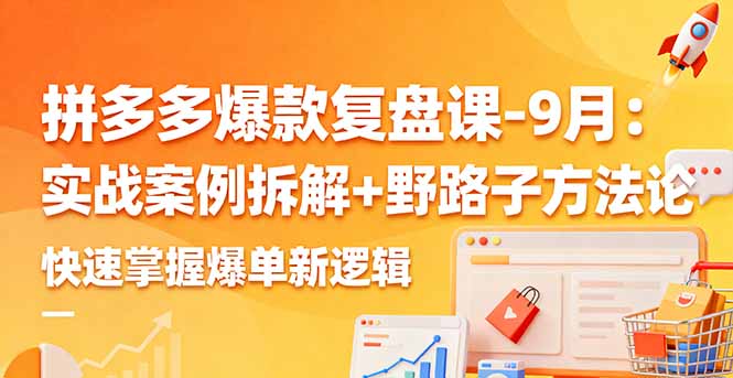 拼多多爆款复盘课-9月：实战案例拆解+野路子方法论，快速掌握爆单新逻辑-亿佰盟网
