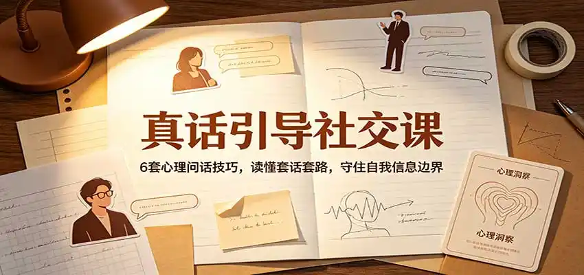 真话引导社交课：6套心理问话技巧，读懂套话套路，守住自我信息边界-亿起创业网-副业兼职月入过万-自媒体、引流推广、网赚项目、短视频、技术教程等创业项目资源