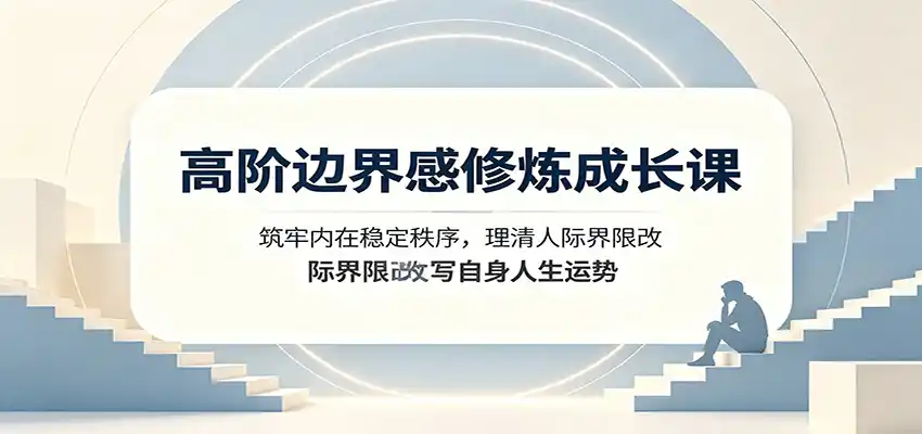 高阶边界感修炼成长课：筑牢内在稳定秩序，理清人际界限改写自身人生运势-亿起创业网-副业兼职月入过万-自媒体、引流推广、网赚项目、短视频、技术教程等创业项目资源