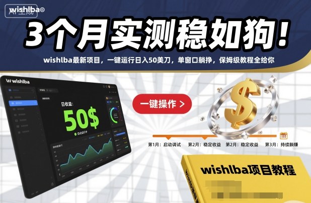 3个月实测稳如狗！wishlba最新项目，一键运行日入50美刀，单窗口躺挣，保姆级教程全给你【揭秘】-亿佰盟网