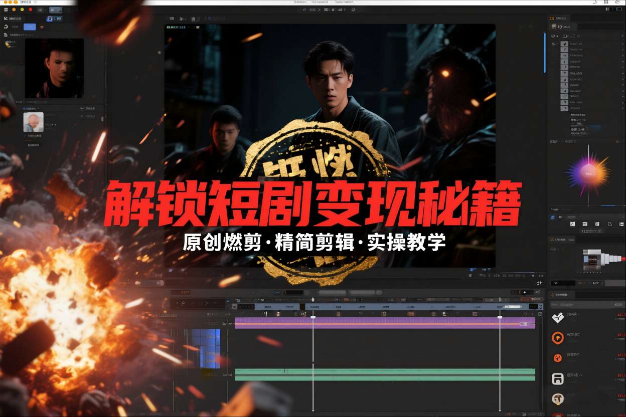 短剧拉新之原创燃剪精简剪辑实操课，解锁短剧变现秘籍-亿佰盟网