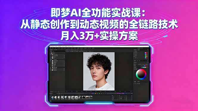 即梦AI全功能实战课：从静态创作到动态视频的全链路技术 月入3万+实操方案-亿佰盟网