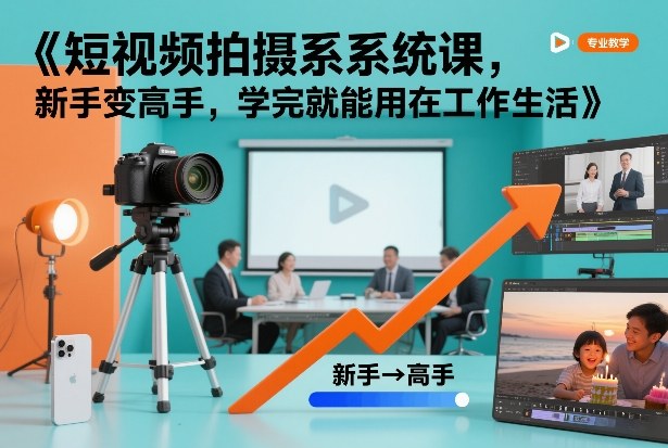 短视频拍摄系统课，新手变高手，学完就能用在工作生活-亿佰盟网