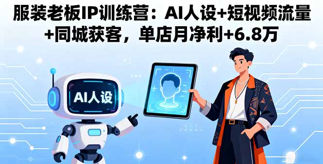 服装老板IP训练营：AI人设+短视频流量+同城获客，单店月净利+6.8万-亿佰盟网