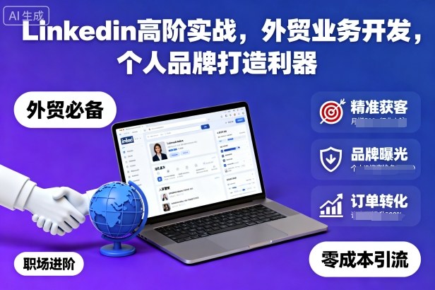 Linkedin高阶实战，外贸业务开发，个人品牌打造利器-亿佰盟网