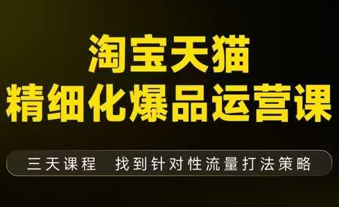 猫课子幽·淘宝天猫精细化爆品运营【音频+字幕+文档】(9月12-14杭州线下课)-亿佰盟网
