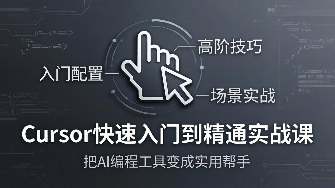 Cursor快速入门到精通实战课：入门配置+高阶技巧+场景实战，把AI编程工具变成实用帮手-亿佰盟网