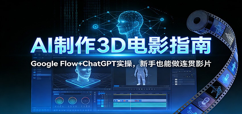 AI制作3D电影指南：Google Flow+ChatGPT实操，新手也能做连贯影片-亿佰盟网
