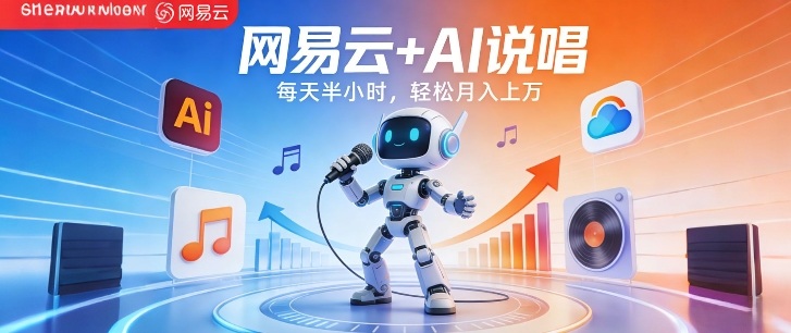 网易云+AI说唱，每天半小时，AI内容创作+流量变现，轻松月入1W-亿佰盟网