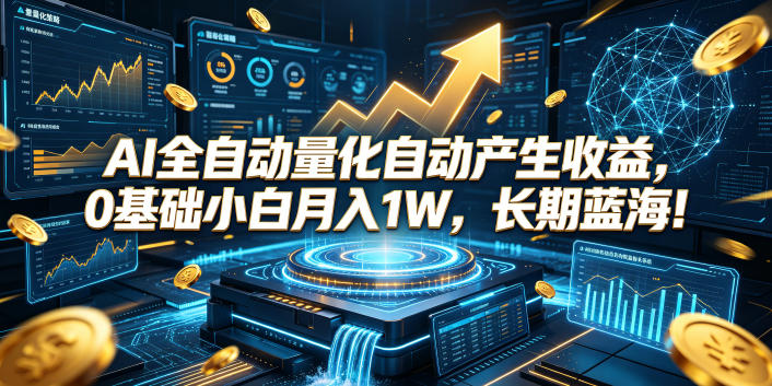 AI全自动量化自动产生收益，0基础小白月入1W，长期蓝海！【揭秘】-亿起创业网-副业兼职月入过万-自媒体、引流推广、网赚项目、短视频、技术教程等创业项目资源