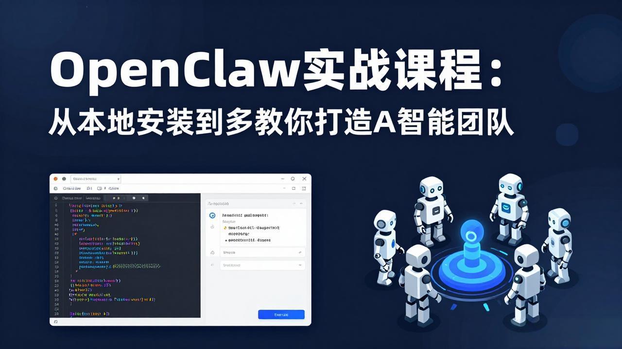 OpenClaw实战课程：从本地安装到多Agent协同，手把手教你打造AI智能团队-亿起创业网-副业兼职月入过万-自媒体、引流推广、网赚项目、短视频、技术教程等创业项目资源