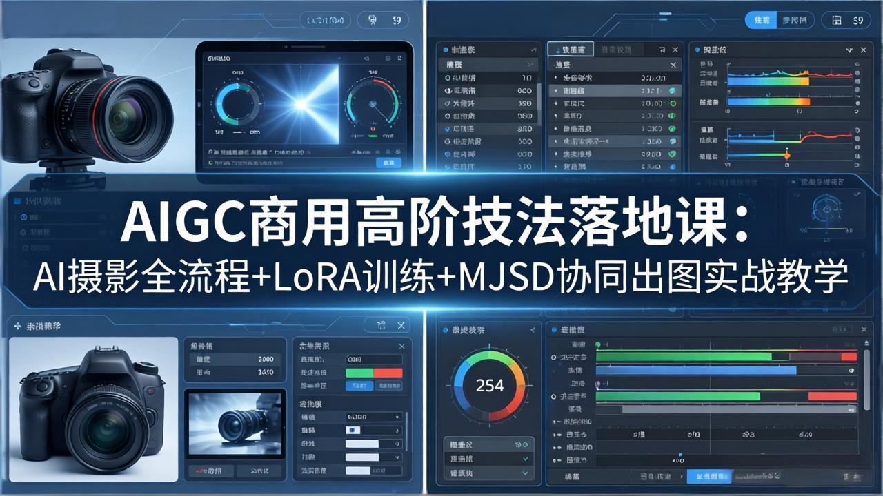 AIGC商用高阶技法落地课：AI摄影全流程+LoRA训练+MJSD协同出图实战教学-亿起创业网-副业兼职月入过万-自媒体、引流推广、网赚项目、短视频、技术教程等创业项目资源