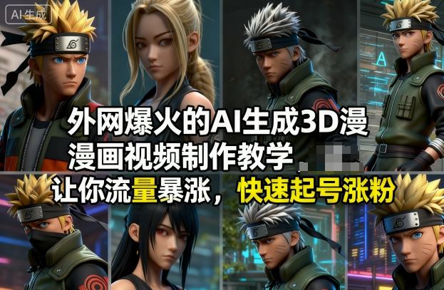 外网爆火的AI生成3D漫画视频制作教学，让你流量暴涨，快速起号涨粉！-亿佰盟网