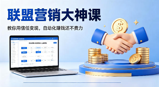 联盟营销大神课，教你用信任变现，自动化賺钱还不费力【原创双语字幕】-亿起创业网-副业兼职月入过万-自媒体、引流推广、网赚项目、短视频、技术教程等创业项目资源