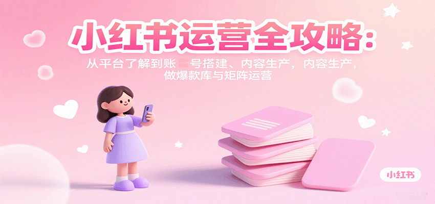 小红书运营全攻略：从平台了解到账号搭建、内容生产，做爆款库与矩阵运营-亿佰盟网