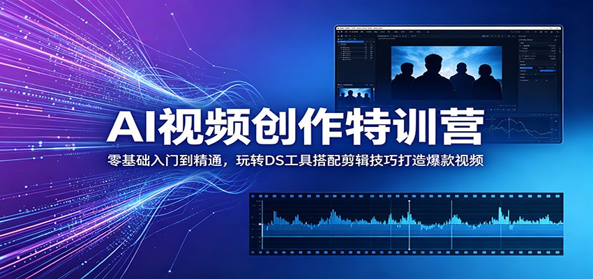 AI视频创作特训营：零基础入门到精通，玩转DS工具搭配剪辑技巧打造爆款视频-亿起创业网-副业兼职月入过万-自媒体、引流推广、网赚项目、短视频、技术教程等创业项目资源