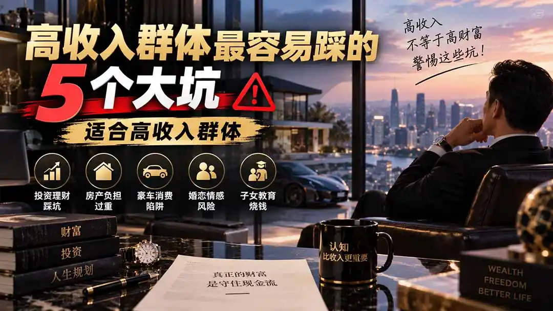付费文章:高收入群体最容易踩的5个大坑,适合高收入群体-亿起创业网-副业兼职月入过万-自媒体、引流推广、网赚项目、短视频、技术教程等创业项目资源