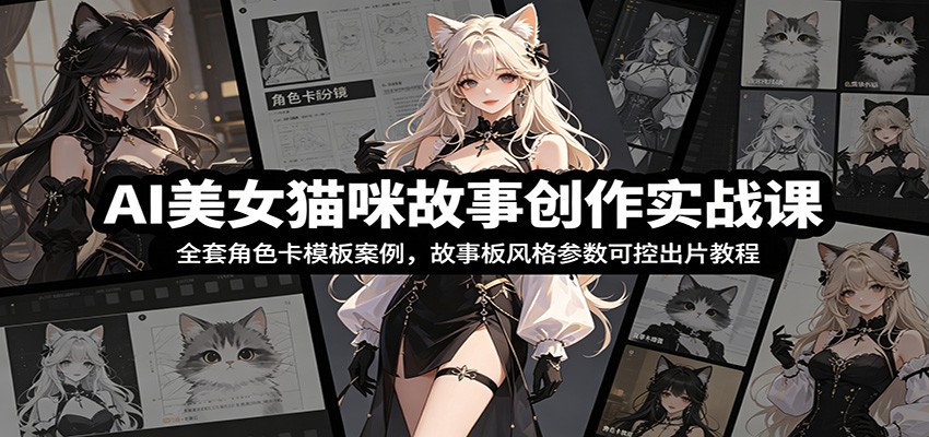 AI美女猫咪故事创作实战课:全套角色卡模板案例,故事板风格参数可控出片教程-亿起创业网-副业兼职月入过万-自媒体、引流推广、网赚项目、短视频、技术教程等创业项目资源