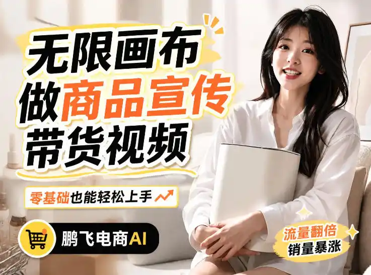 不用模特不用拍，AI生成电商带货视频｜无限画布从0到1搭建教程，全程实操演示，新手也能跟着落地-亿起创业网-副业兼职月入过万-自媒体、引流推广、网赚项目、短视频、技术教程等创业项目资源