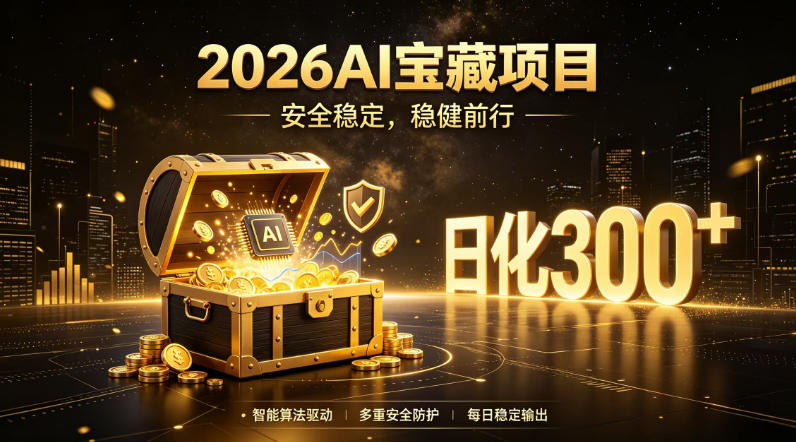 2026AI安全掘金项目，日化稳定300+，无需人为干预操作，当天见收益，操作简单【揭秘】-亿起创业网-副业兼职月入过万-自媒体、引流推广、网赚项目、短视频、技术教程等创业项目资源