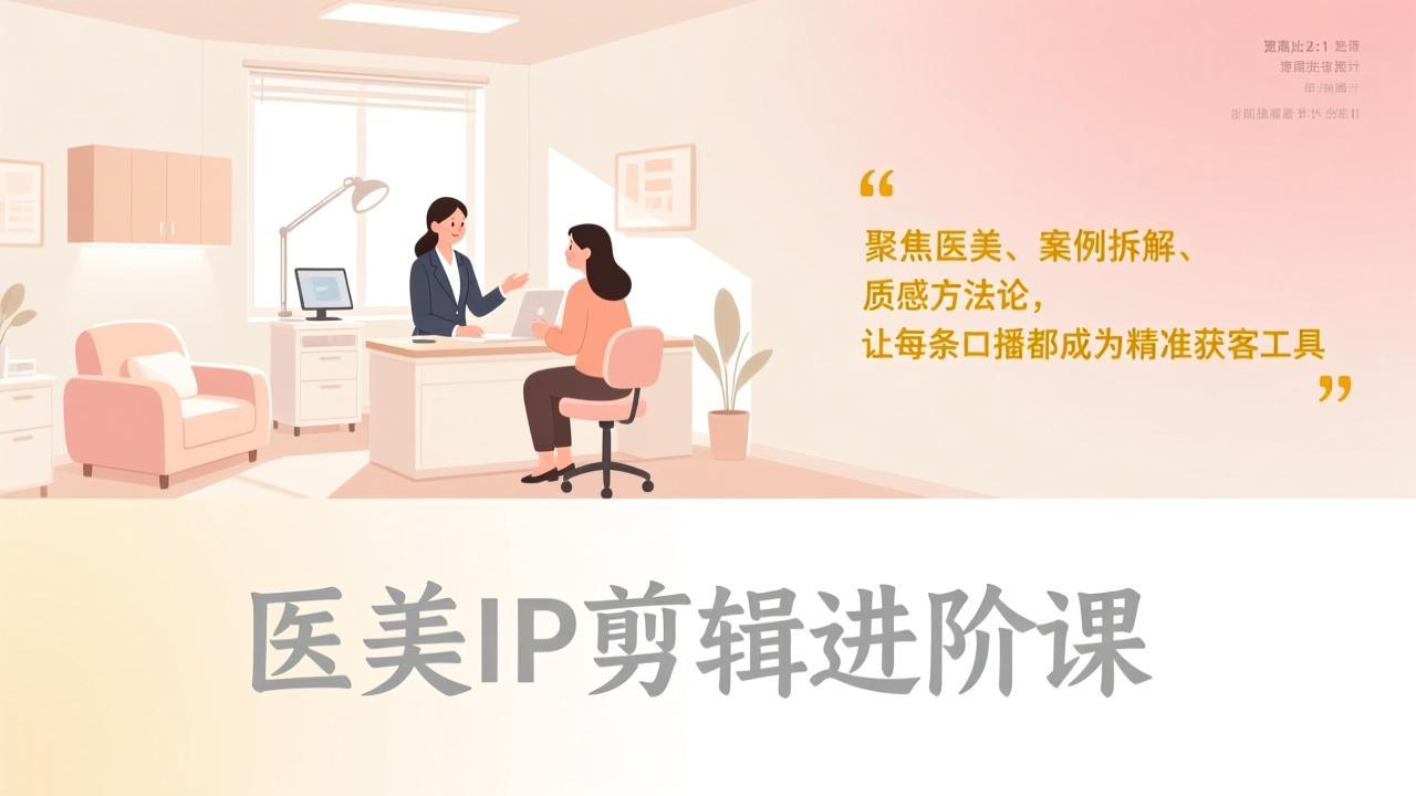 医美IP剪辑进阶课，聚焦医美、案例拆解、质感方法论，让每条口播都成为精准获客工具-亿佰盟网
