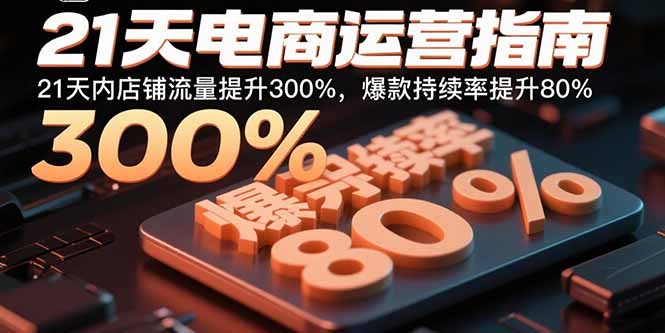 21天电商运营指南：21天内店铺流量提升300%，爆款持续率提升80%-亿佰盟网