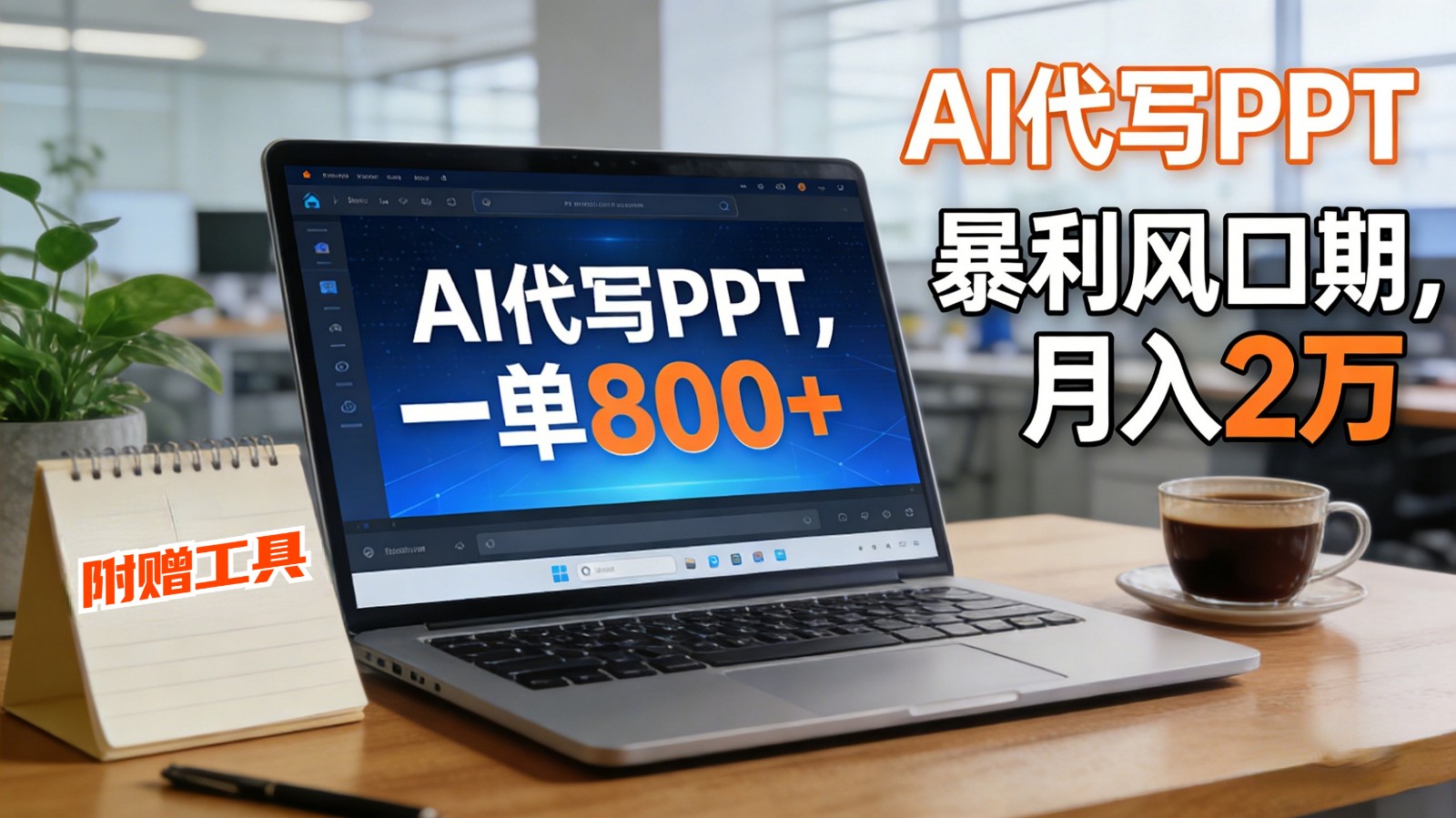 AI 代写做 PPT！一单狂赚 800+，风口期月入 2 万(工具 + 提示词直接送)-亿佰盟网