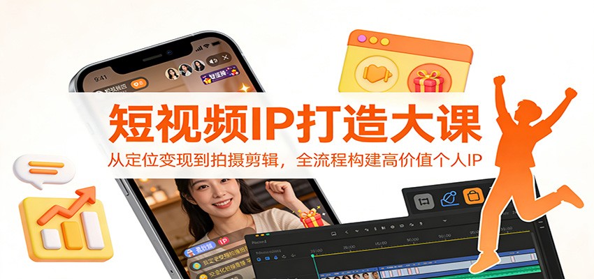 短视频IP打造大课：从定位变现到拍摄剪辑，全流程构建高价值个人IP-亿佰盟网