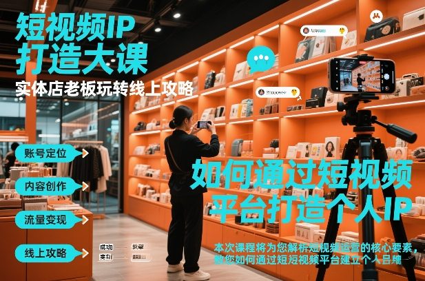 短视频ip打造大课，实体店老板玩转线上攻略-亿佰盟网