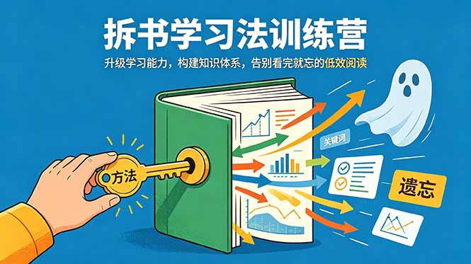 拆书学习法训练营，升级学习能力，构建知识体系，，告别看完就忘的低效阅读-亿起创业网-副业兼职月入过万-自媒体、引流推广、网赚项目、短视频、技术教程等创业项目资源