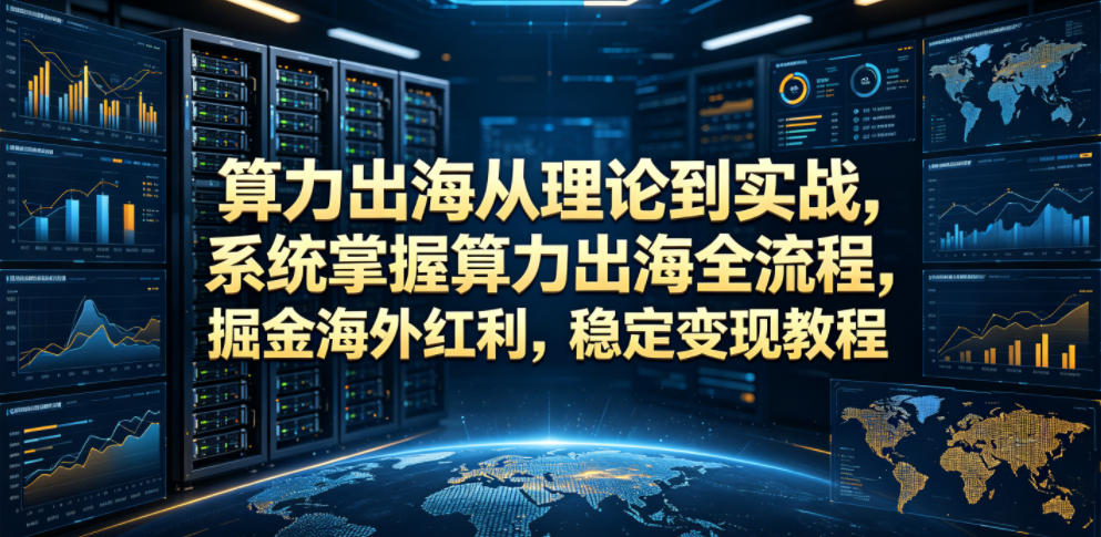 算力出海从理论到实战,系统掌握算力出海全流程,掘金海外红利,稳定变现教程-亿起创业网-副业兼职月入过万-自媒体、引流推广、网赚项目、短视频、技术教程等创业项目资源