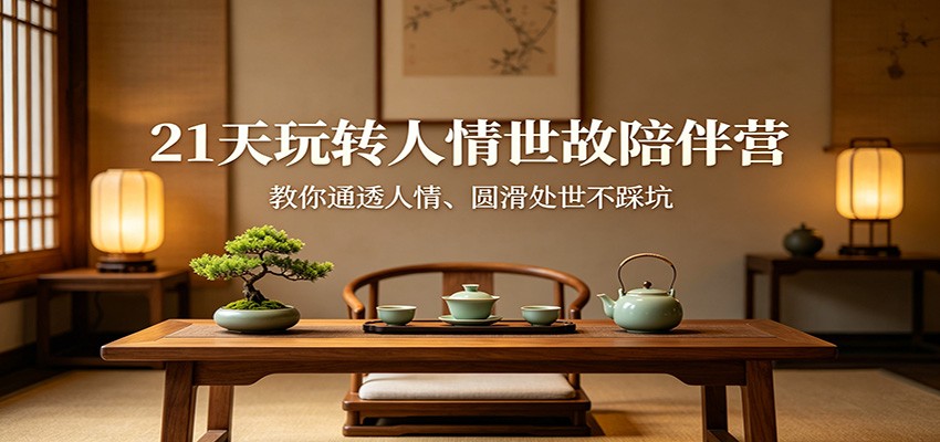 21天玩转人情世故陪伴营：教你通透人情、圆滑处世不踩坑-亿起创业网-副业兼职月入过万-自媒体、引流推广、网赚项目、短视频、技术教程等创业项目资源