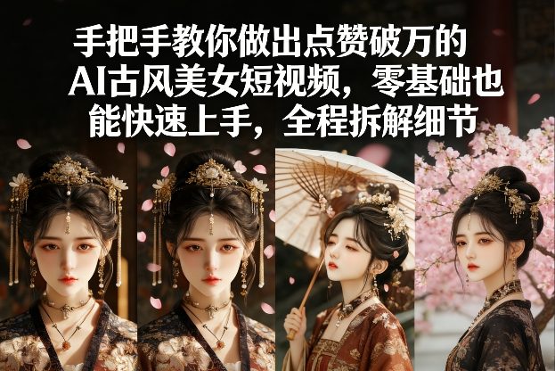 手把手教你做出点赞破万的AI古风美女短视频，零基础也能快速上手，全程拆解细节-亿佰盟网