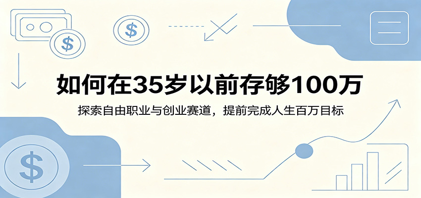 如何在35岁以前存够100万：探索自由职业与创业赛道，提前完成人生百万目标-亿起创业网-副业兼职月入过万-自媒体、引流推广、网赚项目、短视频、技术教程等创业项目资源