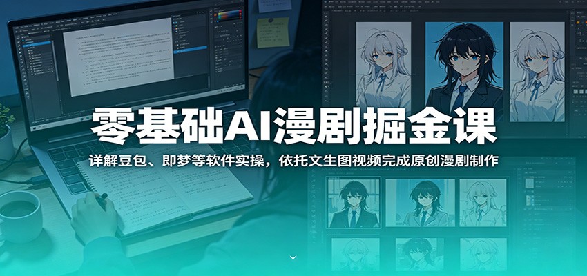 零基础AI漫剧掘金课：详解豆包、即梦等软件实操，依托文生图视频完成原创漫剧制作-亿起创业网-副业兼职月入过万-自媒体、引流推广、网赚项目、短视频、技术教程等创业项目资源